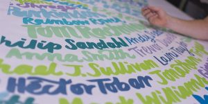 A Group Of Artists Unveil A Mural Celebrating 250 Years Of Literary History