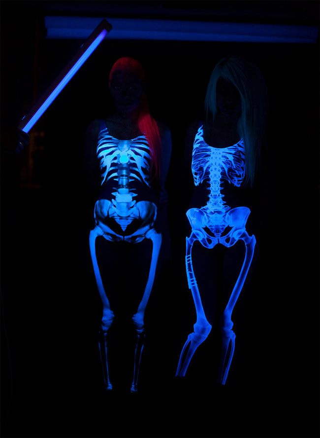 The Superb Glow-In-The-Dark Full Body Skeleton Costume By BANDIKA ...