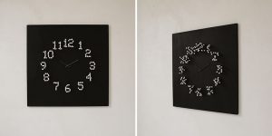 This Wall Clock Changes Shape When You Walk Around It