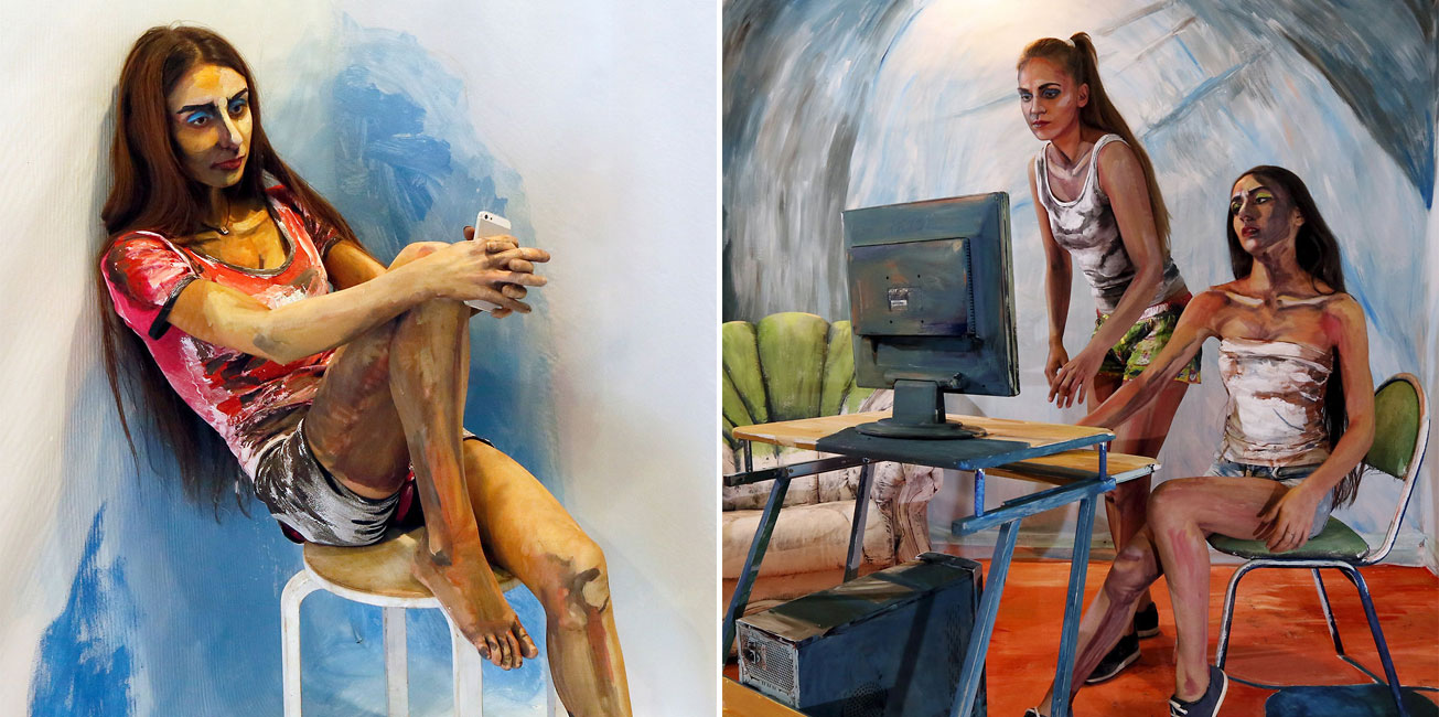 Artist Maria Gasanova Paints Live Models To Look Like Watercolour