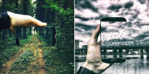 Through The Phone: An Artist Incorporates His Phone Into Our Everyday Surroundings