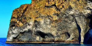 Naturally Erupted Elephant Rock In Iceland