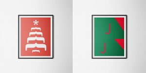 Minimalist Christmas Cards Cleverly Use Type To Create Colorful Festive Images