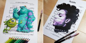 This Artist Uses Music Sheets To Create Stunning Illustrations