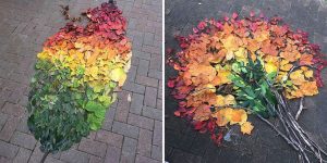 People In Japan Are Turning Vibrant Foliage Into Stunning “Fallen Leaf Art”