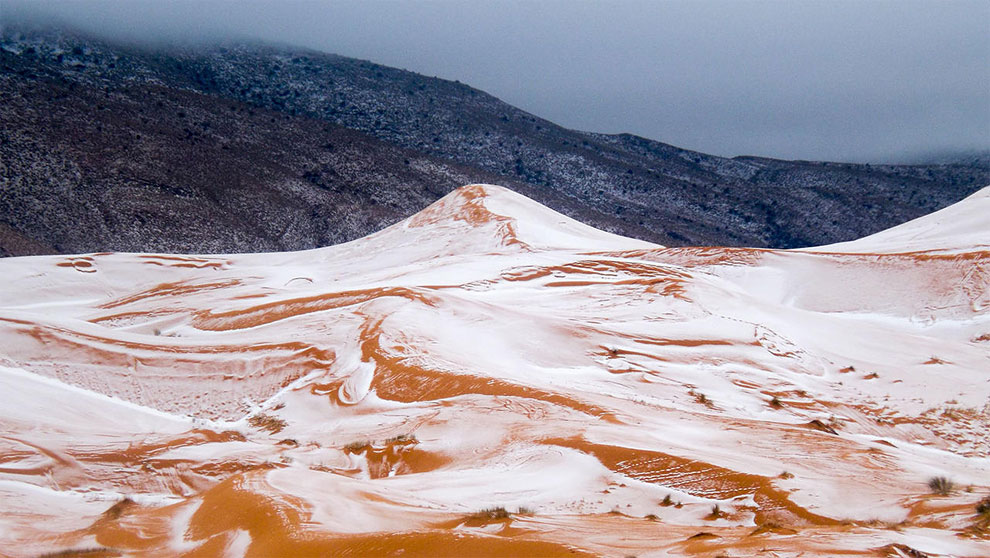 First Sahara Desert Snow Miracle In 40 Years Captured In Stunning ...