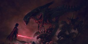 Brutal Illustrations Of The Stormtroopers 501st Legion Fighting Against Hordes Of Aliens