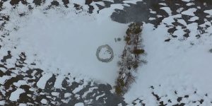 Real Ice Carousel Made On A Frozen Lake Using A Chainsaw In Finland