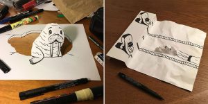 Illustrator Brings His Cartoons To Life With Clever 3D Tricks