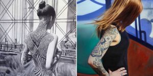 Fashion Portrait Paintings Of The Tattooed Girls By Philip Muñoz