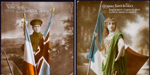 Romantic Colorized Vintage Postcards Show French People During The WWI Era