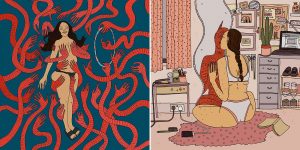 Magical Drawings Put Women In Conversation With Their Inner Demons