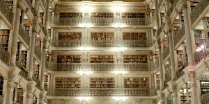 The Magnificent Interior Of The George Peabody Library In Baltimore