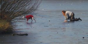 Brave Woman Rescues Dog Who Fell Through The Ice