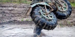 Amphibious Folding Motorcycle From Russia Fits In The Trunk Of A Car