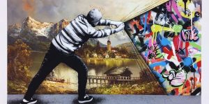 Street Artist Martin Whatson Incorporates Grayscale Characters Into His Colorful Murals