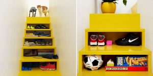 These Bright Yellow Stairs Have Open Fronts For Extra Storage