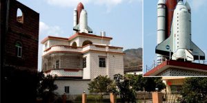 This Chinese Farmer Built A Two-Storey Space Shuttle Replica On The Roof Of His House