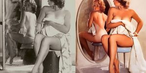 Classic Pin-Up Girls Before And After Editing: The Real Women Behind Those Gil Elvgren's Incredible Paintings