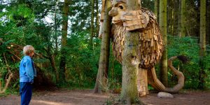 Six Large Wood Giants Are Now Hiding Out In A Forest Near Copenhagen