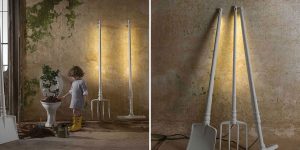 A Whimsical Collection Of Outdoor Lamps With A Gardening Theme