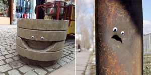 Bulgarian Street Artist Brings Life To Broken Streets With Funky Googly Eyes
