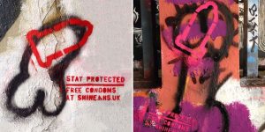 Anonymous Hero Is ‘Protecting’ Graffiti Penises By Painting Condoms Over Them