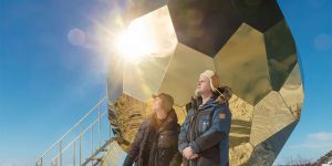 Meet The Solar Egg, A Giant Golden Sauna Built In Luossabacken, Sweden
