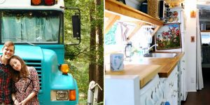 Georgia Couple Convert Old Blue Bird School Bus Into A Cozy Home On Wheels