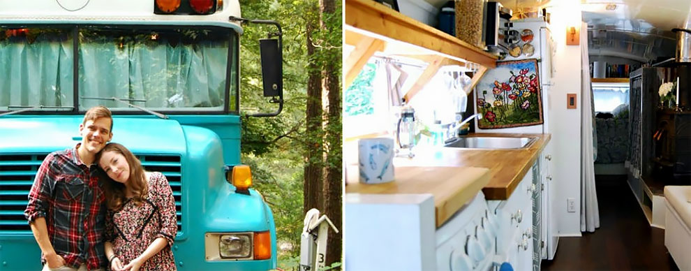 Georgia Couple Convert Old Blue Bird School Bus Into A Cozy Home On ...