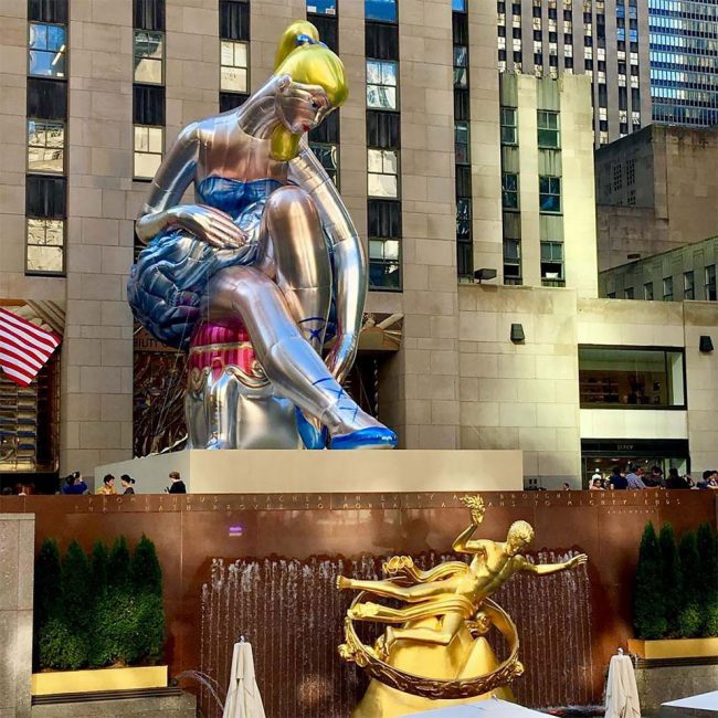 Artist Jeff Koons Installs A Giant Inflatable Ballerina In The Heart Of ...