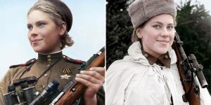 Stunning Colorized Photos Of Legendary Soviet Female Snipers From WWII, Including One Dubbed 'Lady Death' Who Killed 309 Nazis