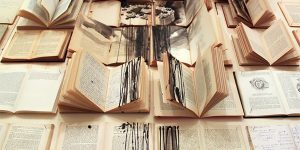 Fragmented Ink Paintings On Arrays Of Vintage Books By Ekaterina Panikanova