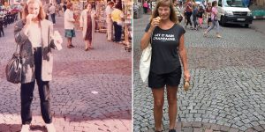 Woman Flawlessly Retakes Her Study Abroad Photos, 30 Years Later