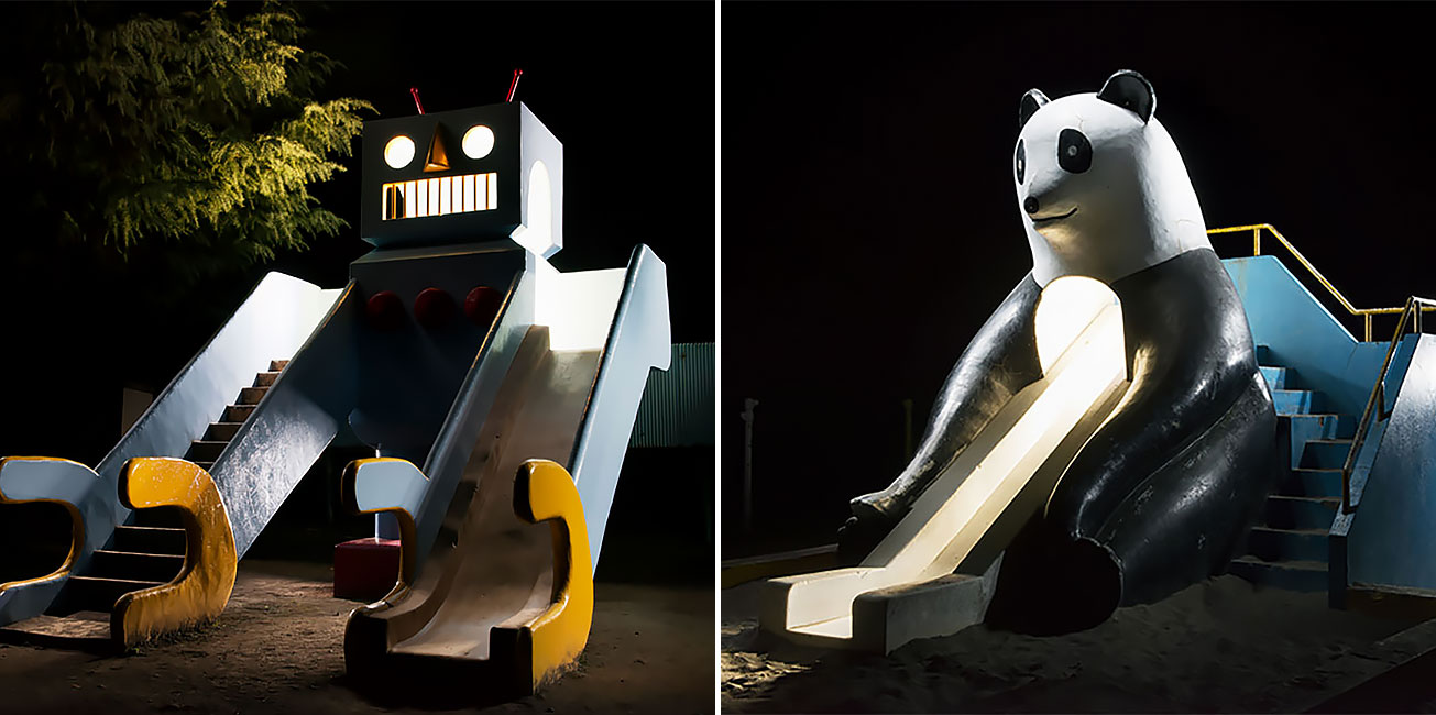 Surreal Photos Of Japanese Playground Equipment At Night By Kito Fujio