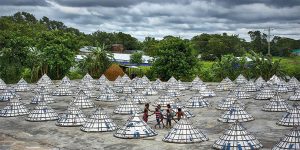 Pyramid-Shaped Covers Used To Protect Rice In Bangladesh