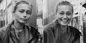 Photographer Shot Portraits Of Strangers Before And After She Kissed Them
