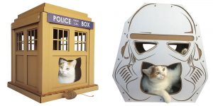 Fabulous Tardis And Stormtrooper Themed Cat Furniture Made From Recycled Cardboard