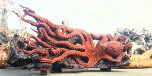 Craftsman Jeffrey Michael Samudosky Transforms A Fallen Redwood Tree Into A Giant Eight-Tentacle Sea Creature