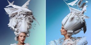 Russian Paper Artist Reinterprets Baroque Wigs With A Modern Flair