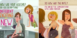 Artist Avner Geller Perfectly Illustrates Things He Has Accidentally Overheard