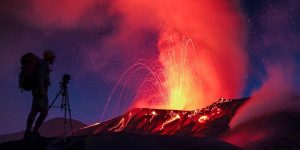 The Daredevil Female Photographer Who Lowers Herself Into Active Volcanoes