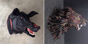 Incredible Upholstery Animal Head Wall Mounts By Kelly Jelinek