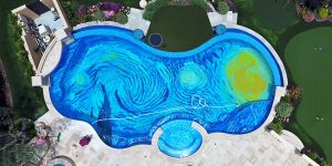 This Is A Private Pool With Van Gogh Starry Night Mosaic
