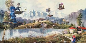 This Guy Continues To Paint Pop-Culture Characters Into Old Thrift-Store Paintings