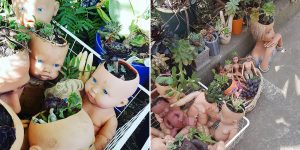 Creep Out Your Neighborhood With Baby Doll Head Planters