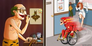 Russian Artist Portrayed Retired Superheroes: Now They Are Nice Granny And Granddaddy