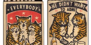 Matchbox Art Of Drunk Cats