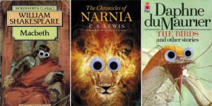 Book Covers Improved With Googly Eyes