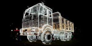 Awesome Christmas MAZ Truck Sculpture In Minsk, Belarus